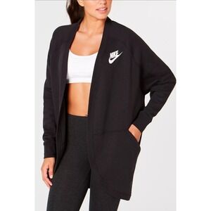 Nike Sportswear Rally Relaxed Fleece Open Front Cardigan Womens 2X Black